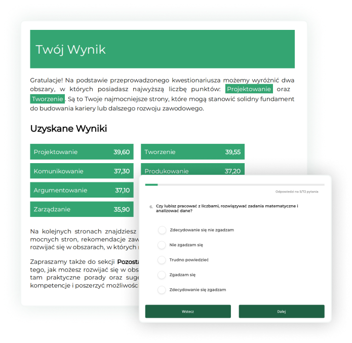 Raport wyników testu w formacie PDF